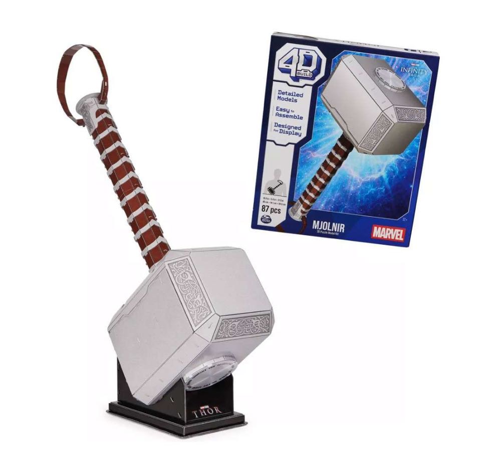 Mjolnir Thor Hammer 3d Puzzle Model Kit With Stand 87 Pcs | Thor Desk Decor | Building Toys | 3d Puzzles For Adults & Teens 12 - 4D Build puzzle collectible [Barcode 778988505120] - Main Image 2