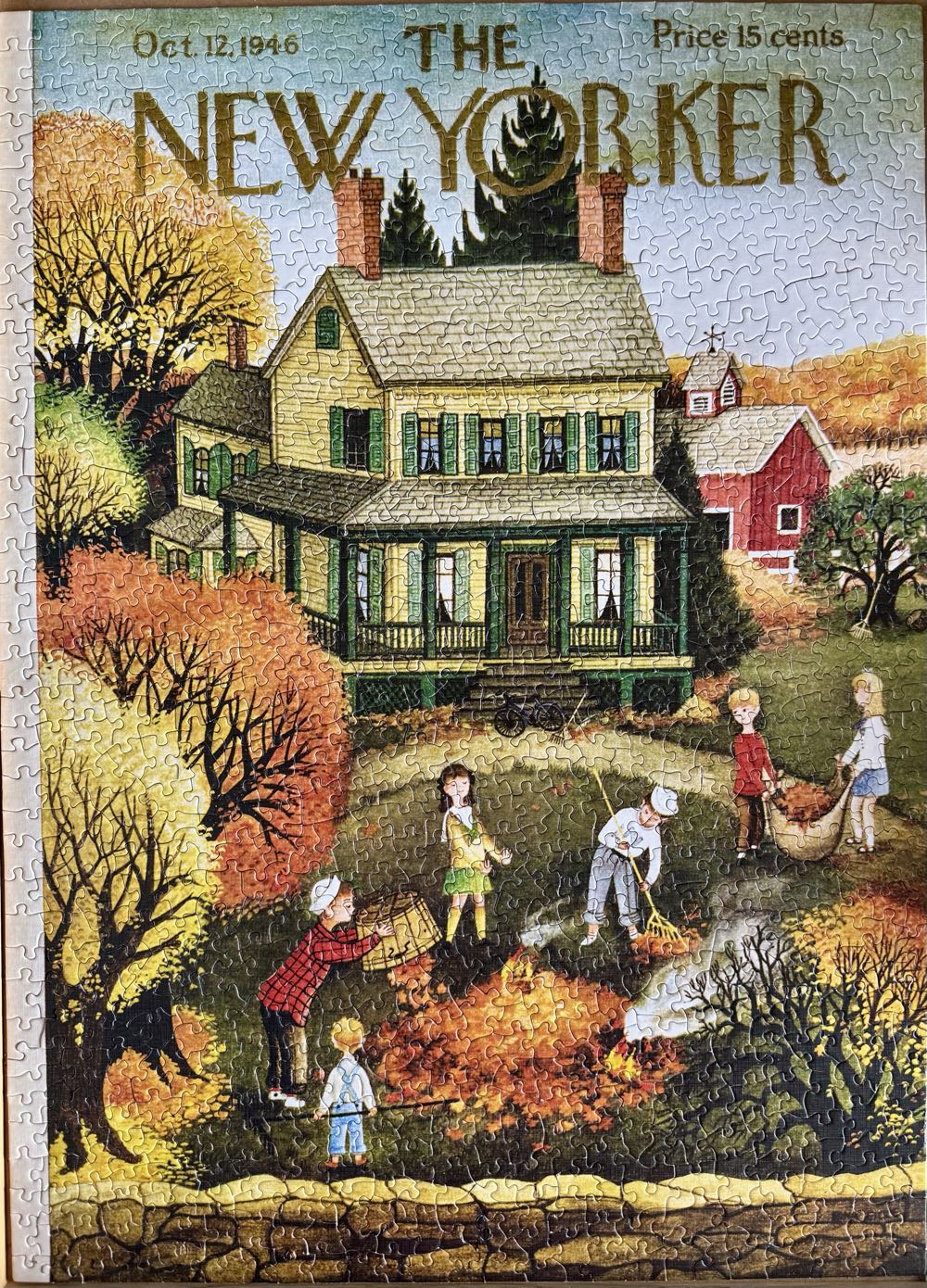Raking Leaves (verified By Me) Arwin - New York Puzzle Company puzzle collectible [Barcode 840291701343] - Main Image 2
