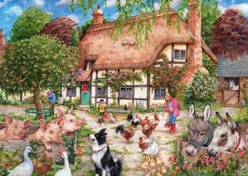 Sunsout Inc English Farm Life 500 Pc Jigsaw Puzzle By Artist: Abraham Hunter Finished Size 18” X 24” Mpn# 69838