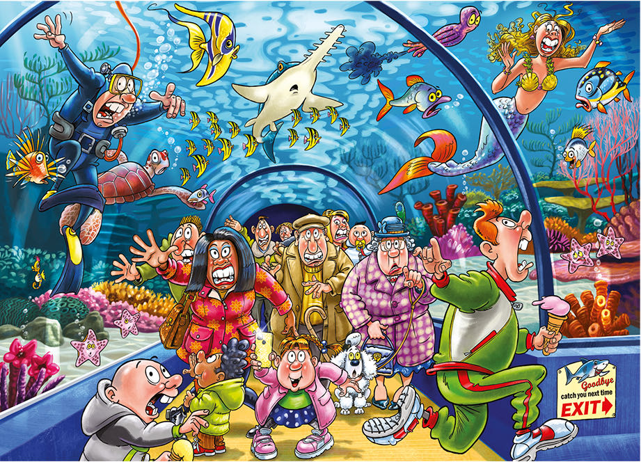 Antics Aquarium 🟦 - Jumbo Wasgij puzzle collectible [Barcode 8721017604068] - Main Image 2