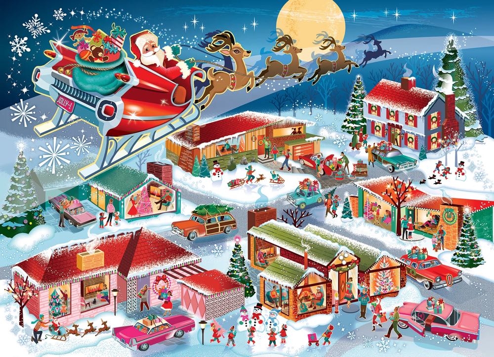 Santa’s Flyby - Cobble Hill puzzle collectible [Barcode 625012470445] - Main Image 2