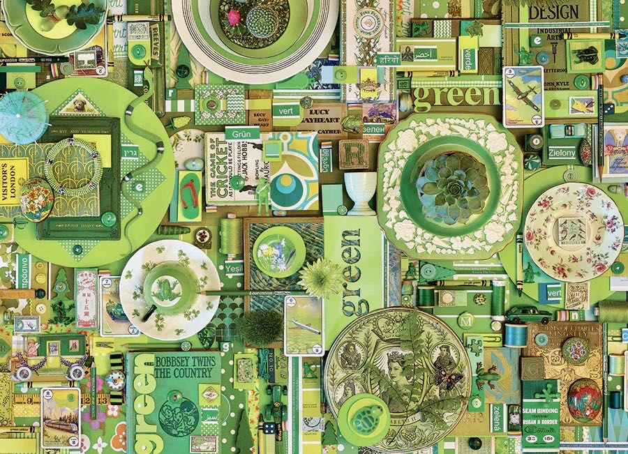 Rainbow : Green SHARED IN  - Cobble Hill puzzle collectible [Barcode 625012400596] - Main Image 2