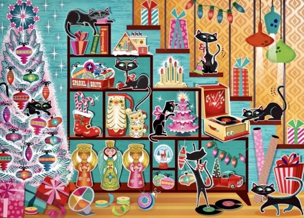 Christmas Cats 🔒 - Cobble Hill puzzle collectible [Barcode 625012402729] - Main Image 2