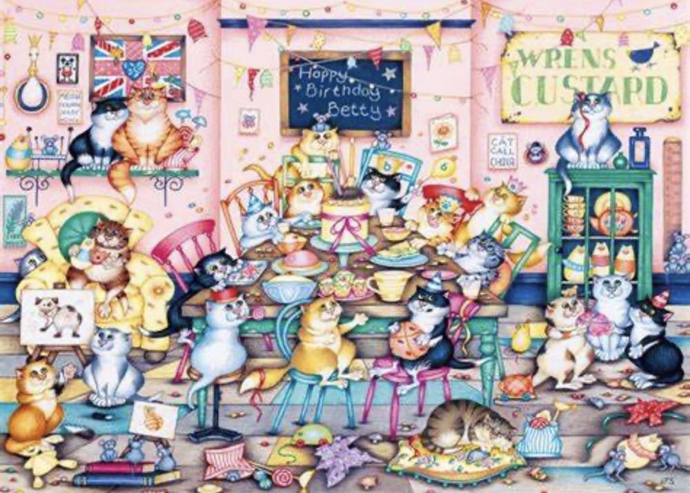 Crazy Cats…Betty’s Birthday-Carole - Gibsons puzzle collectible - Main Image 2