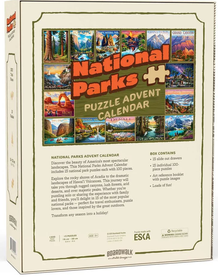 National Parks Advent Puzzle (Verified by Me) For Sale - Boardwalk puzzle collectible - Main Image 2