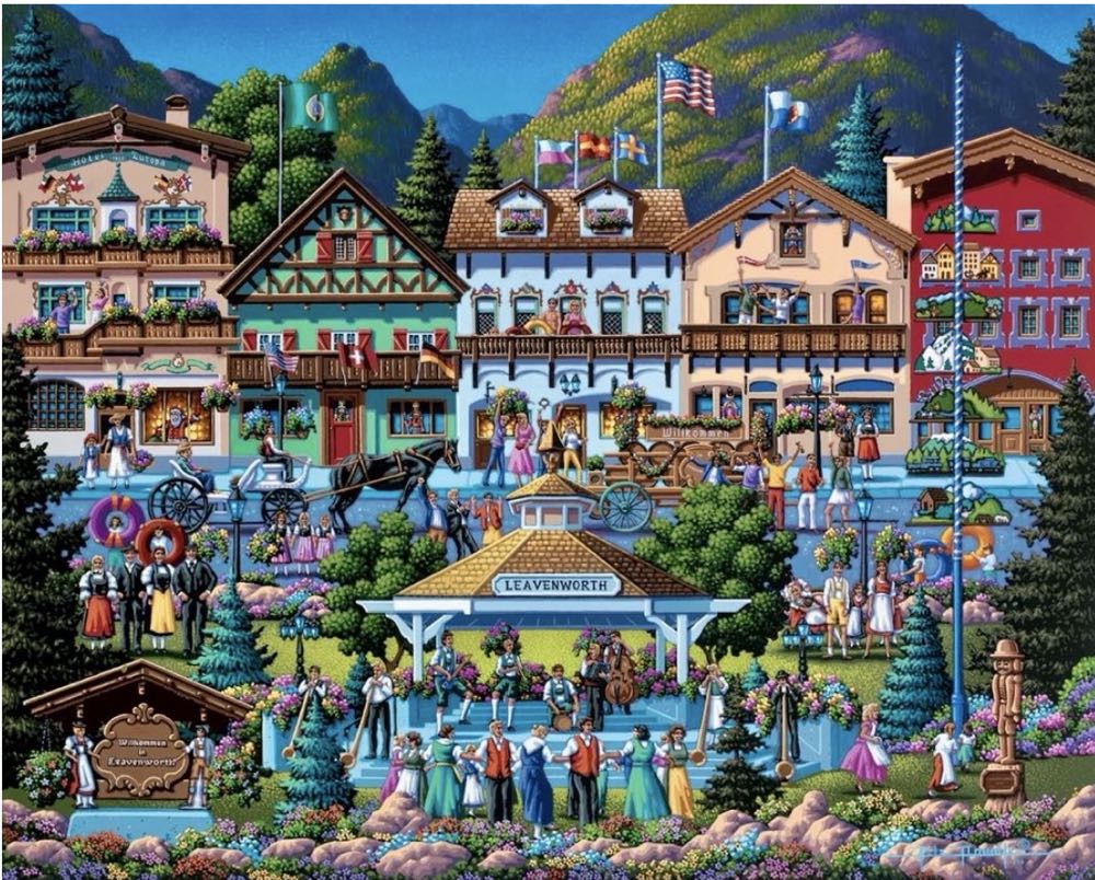 Leavenworth - Dowdle Folk Art puzzle collectible [Barcode 671095903912] - Main Image 2