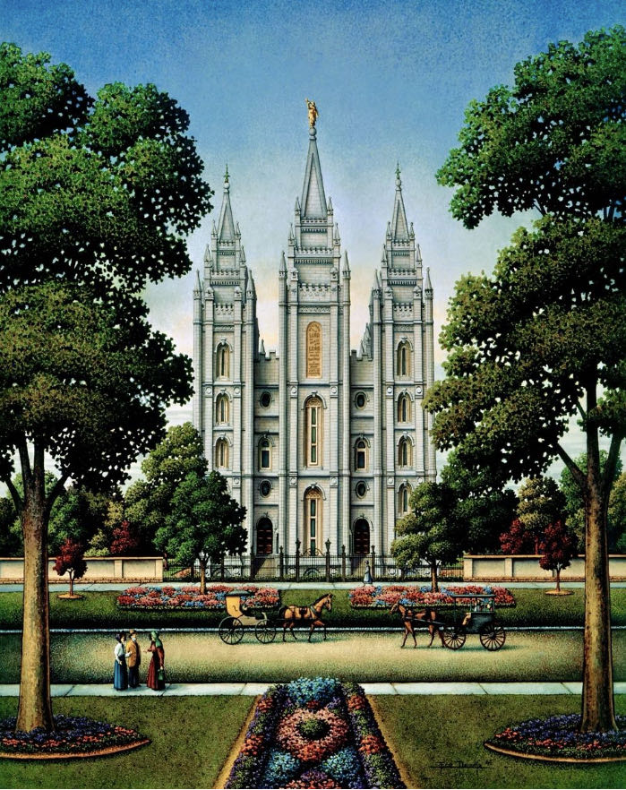 Salt Lake Temple • - Dowdle Folk Art puzzle collectible [Barcode 671095900966] - Main Image 2