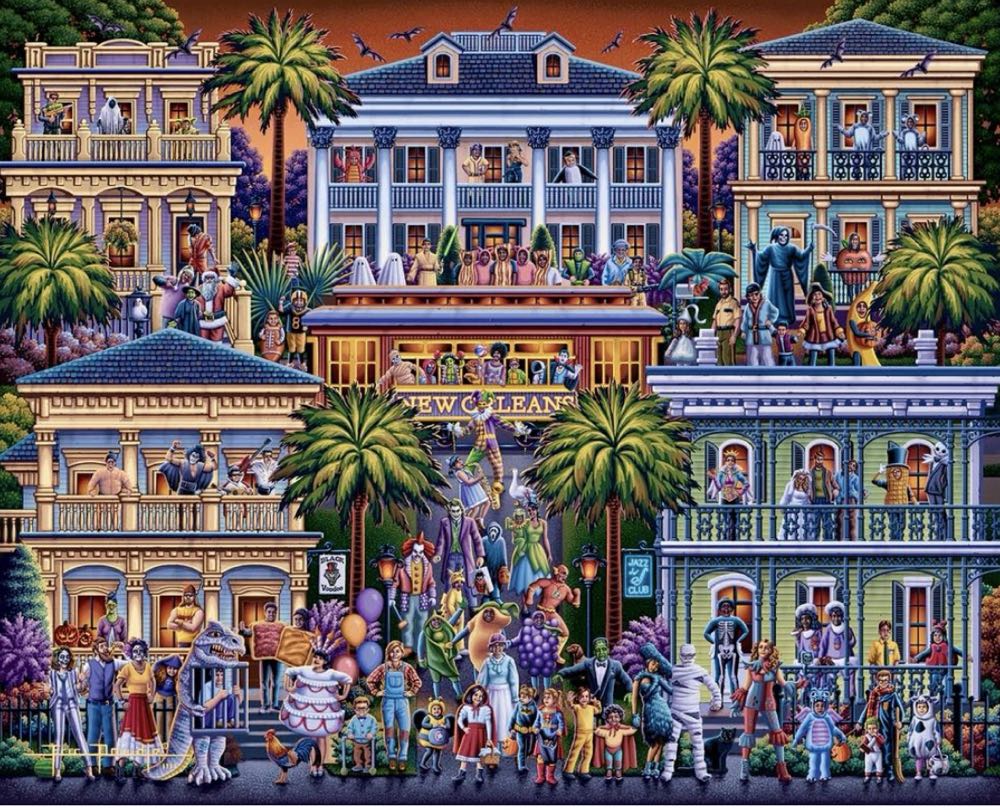 Halloween Cajun Style • - Dowdle Folk Art puzzle collectible [Barcode 671095905145] - Main Image 2