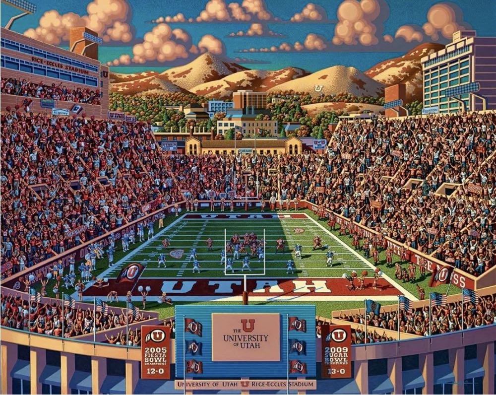 University of Utah Utes • - Dowdle Folk Art puzzle collectible [Barcode 671095902175] - Main Image 2