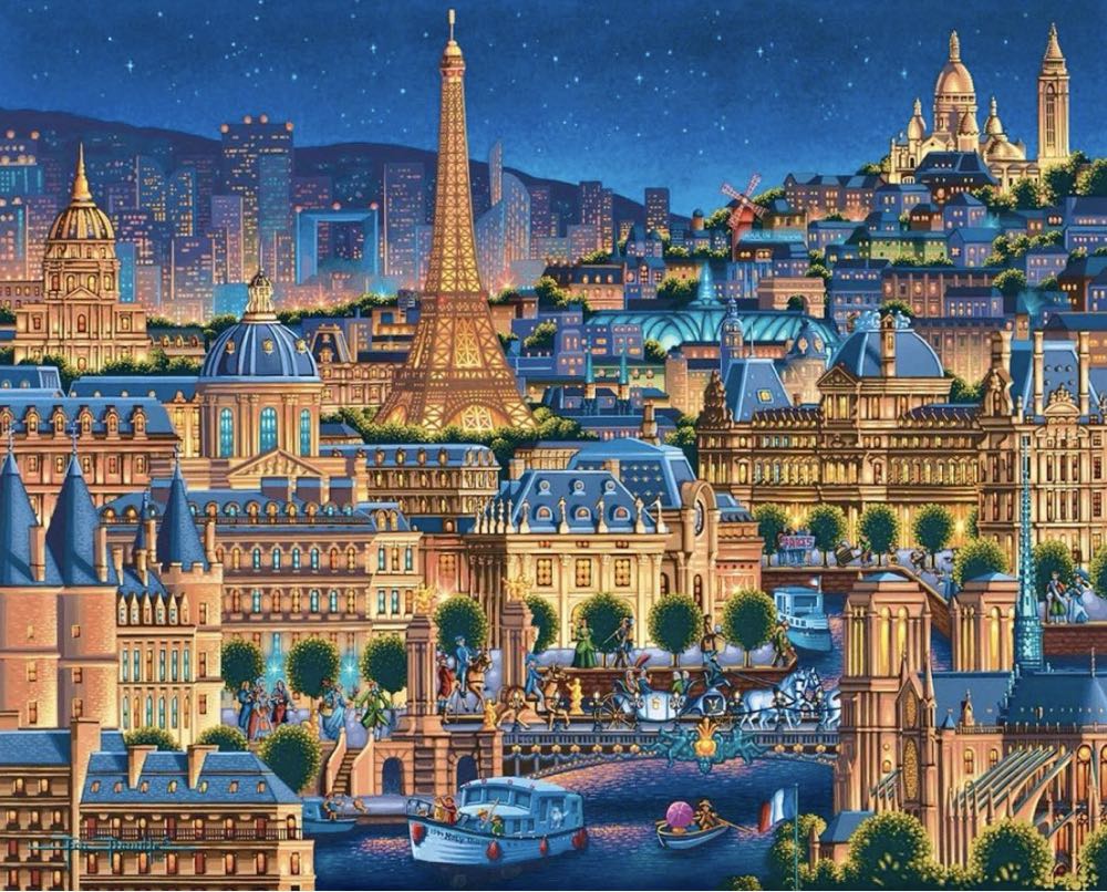 Paris : City of Light • - Dowdle Folk Art puzzle collectible [Barcode 671095902731] - Main Image 2