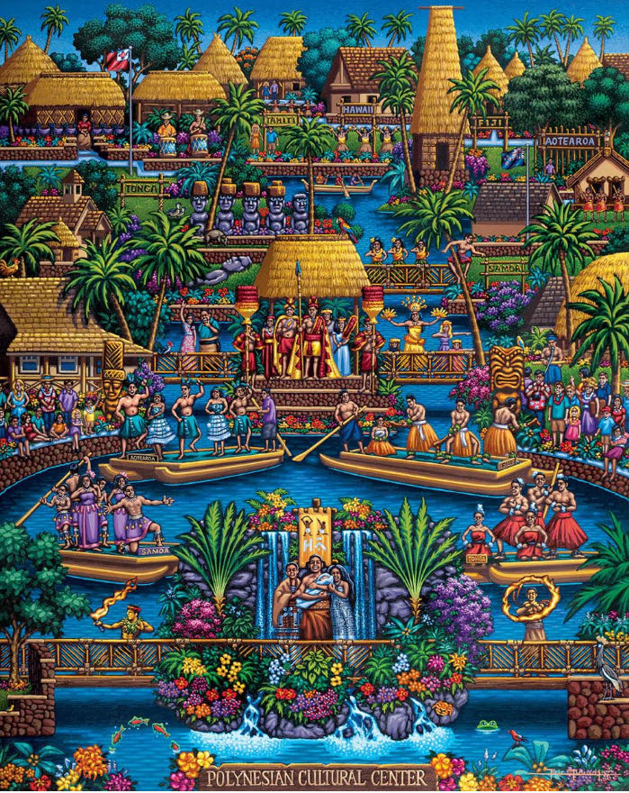 Polynesian Cultural Center • - Dowdle Folk Art puzzle collectible [Barcode 671095902465] - Main Image 2