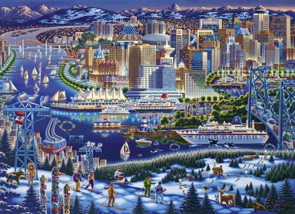 Vancouver • - Dowdle Folk Art puzzle collectible [Barcode 671095901734] - Main Image 2