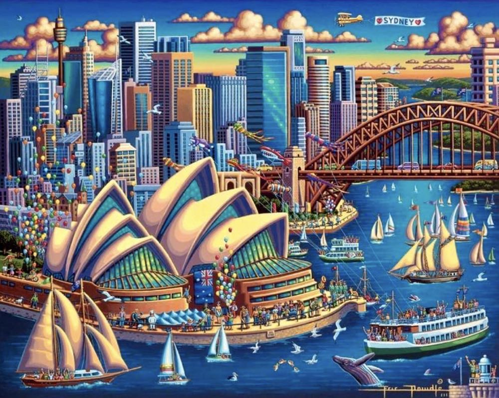 Sydney Opera House - Dowdle Folk Art puzzle collectible [Barcode 671095903370] - Main Image 2