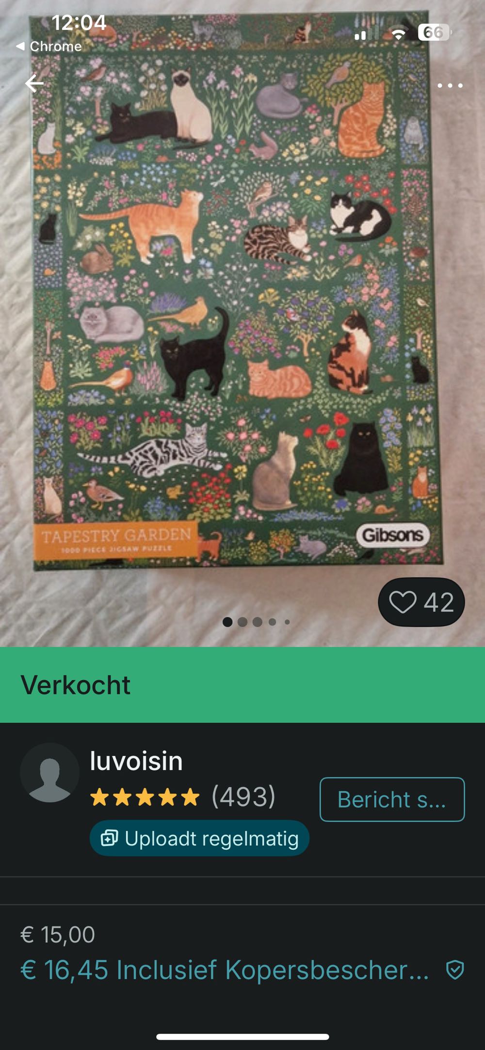 Tapestry Garden  (Agnes €13,00) - Gibsons puzzle collectible [Barcode 5012269071658] - Main Image 4