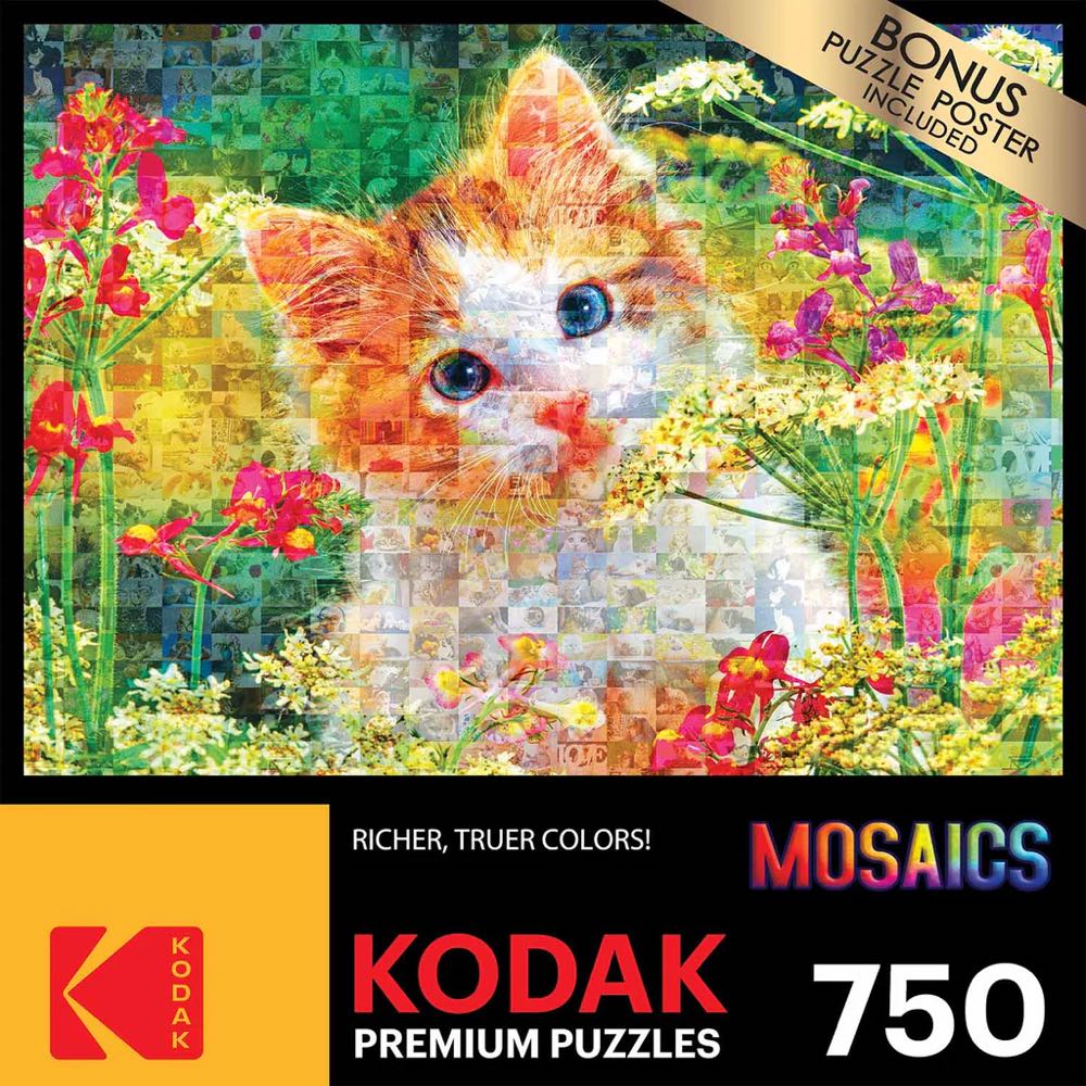 zz#_Cute Kitten in the Flowers - Kodak puzzle collectible [Barcode 4895145429481] - Main Image 2