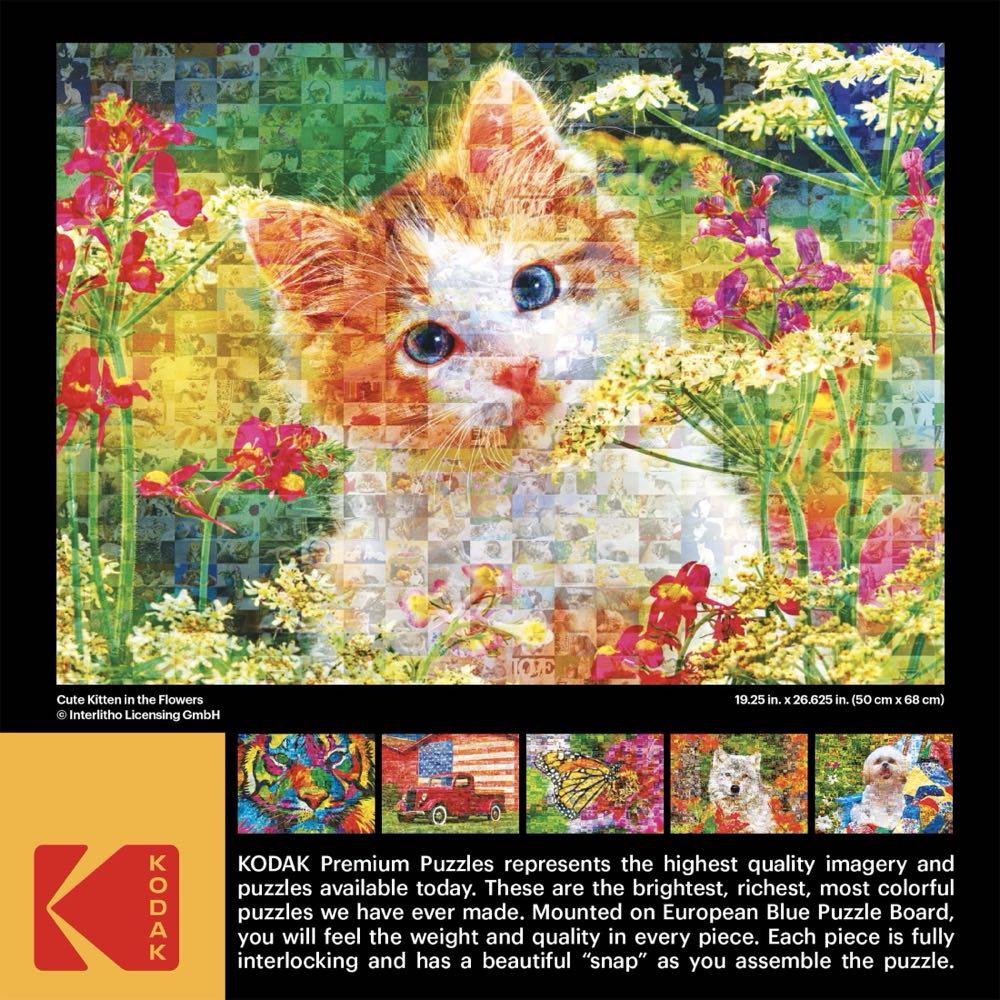 zz#_Cute Kitten in the Flowers - Kodak puzzle collectible [Barcode 4895145429481] - Main Image 3