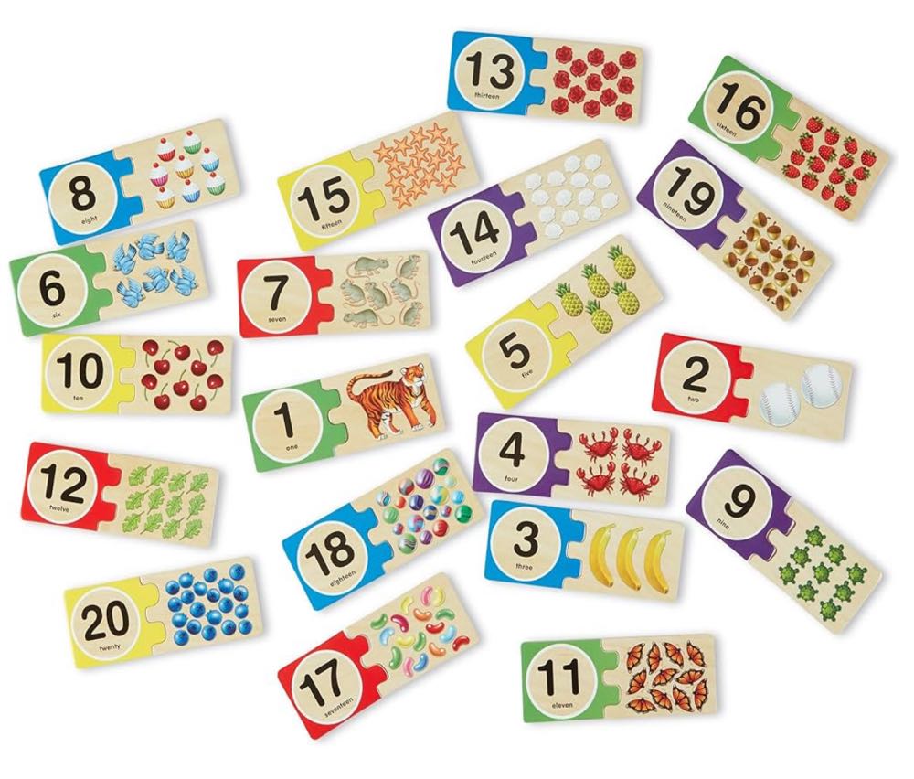 Melissa & Doug Self-correcting Wooden Number Puzzles With Storage Box 40 Pcs - Melissa & Doug puzzle collectible [Barcode 681147000834] - Main Image 2