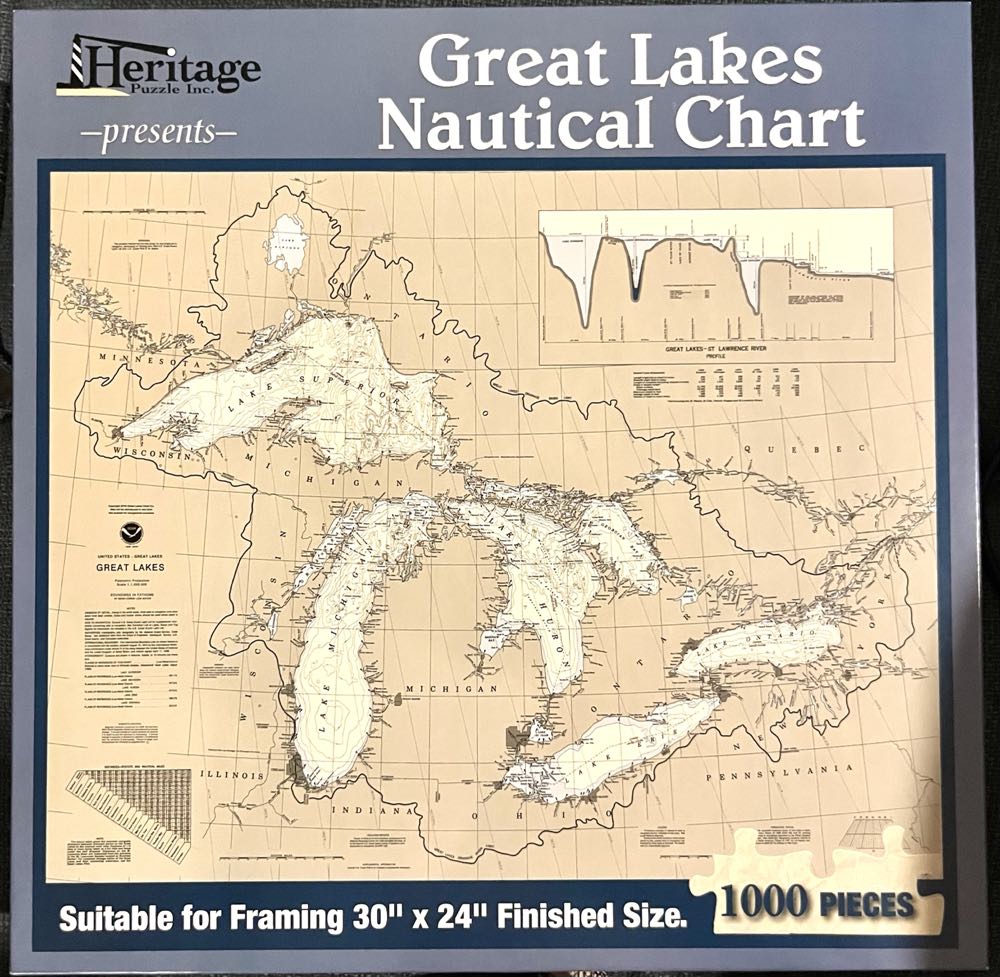 Great Lakes Nautical Chart - Heritage puzzle collectible [Barcode 654497207017] - Main Image 2
