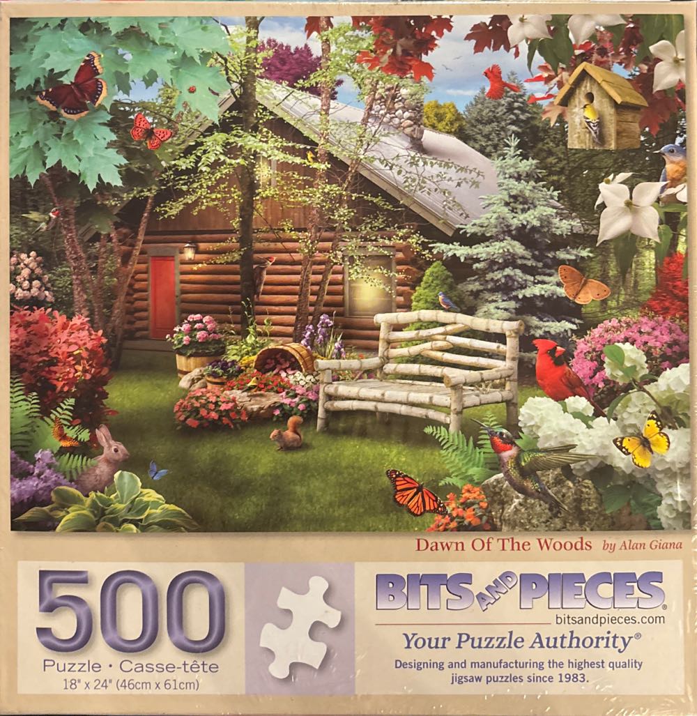 eeBoo Purple Bird And Flowers - 500pc Round Jigsaw Puzzle