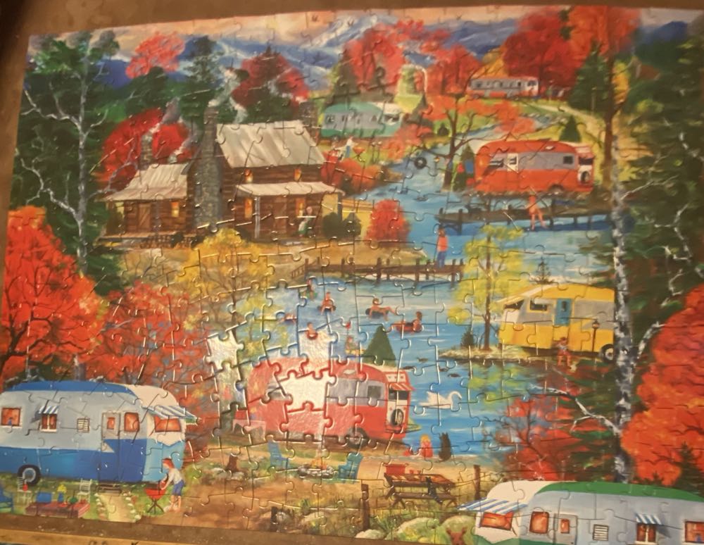 Campers At The Lake - Bits & Pieces puzzle collectible [Barcode 192949089977] - Main Image 2