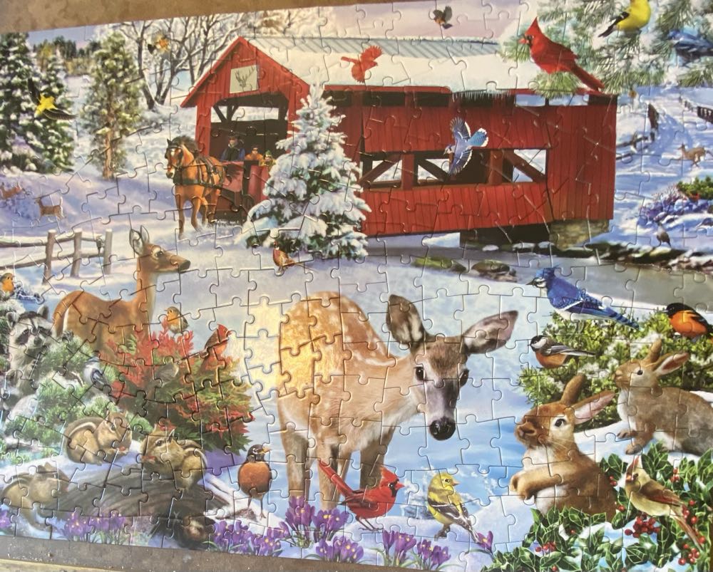 Deer By The Covered Bridge - Bits & Pieces puzzle collectible [Barcode 192949087485] - Main Image 2
