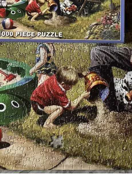 Grampa Watches the Kids - White Mountain puzzle collectible [Barcode 191200008214] - Main Image 4