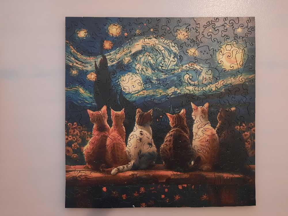Katzen vor Sternennacht  puzzle collectible - Main Image 2
