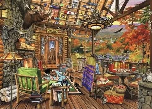 Bluebird Adirondack Porch - Bluebird Puzzle puzzle collectible [Barcode 3663384907548] - Main Image 2