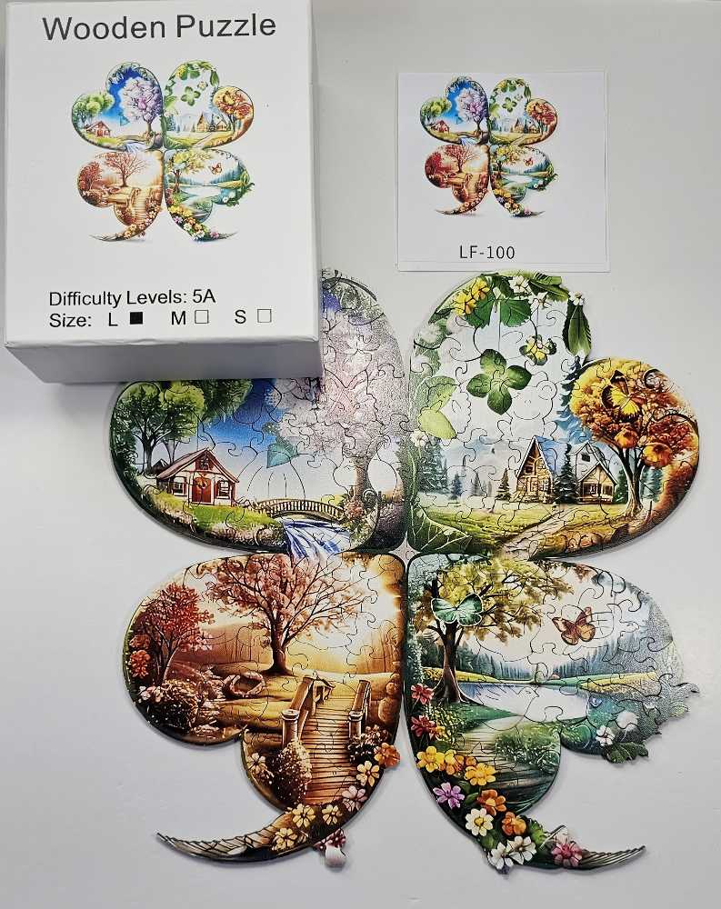 4 Leaf Clove - Wooden Puzzle puzzle collectible - Main Image 3