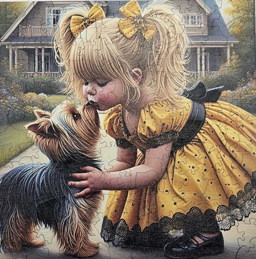 Girl & Dog - Wooden Puzzle puzzle collectible - Main Image 2