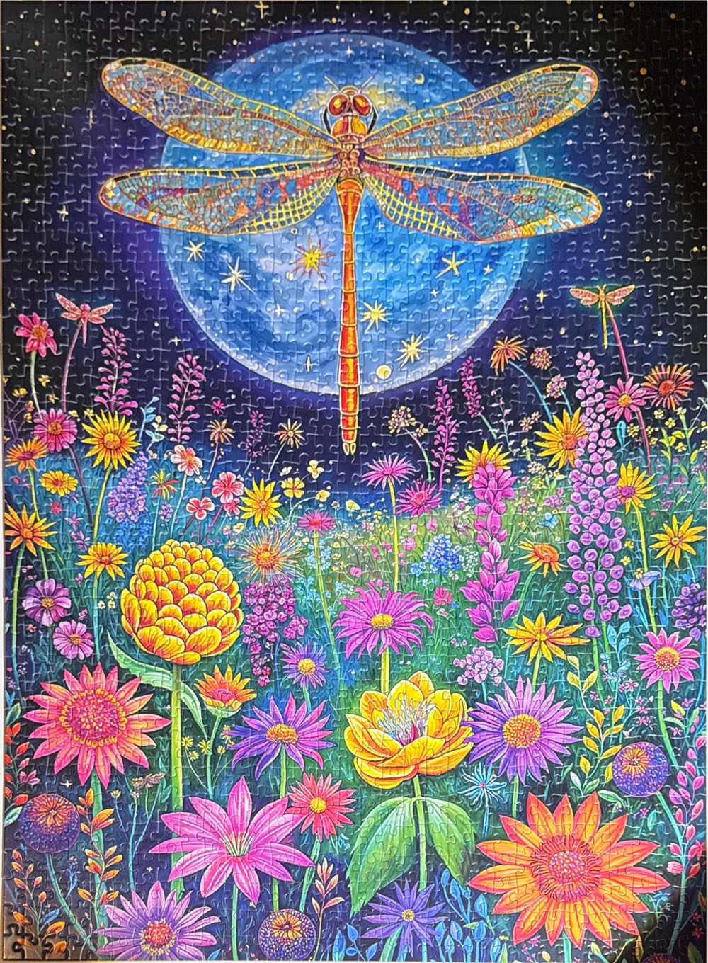 Cross & Glory Jigsaw Puzzles Pieces For Adults | Lunar Symphony: The Dragonfly’s Tale | Piece Puzzle For Adults | Best New Enchanted Nature Puzzle | Vibrant Nighttime Artwork - Cross & Glory puzzle collectible [Barcode 850063772471] - Main Image 2