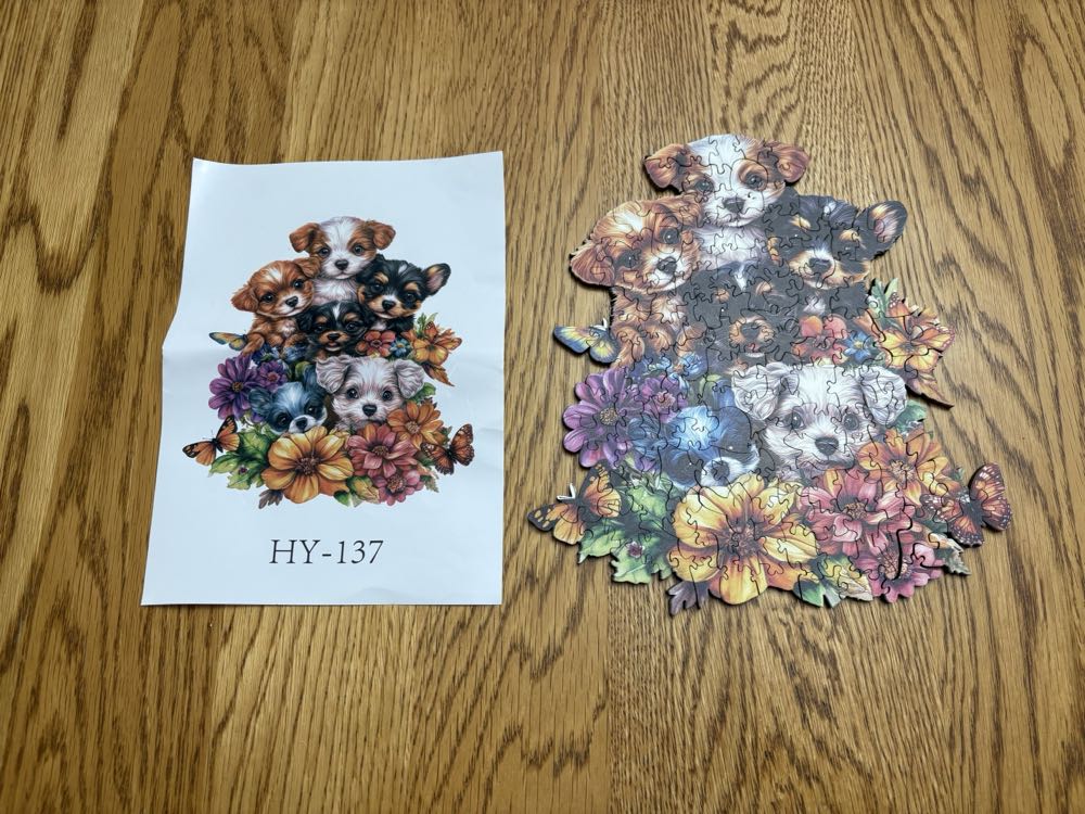 Wooden Whimsy Woodland Pups - Wooden Puzzle puzzle collectible - Main Image 2