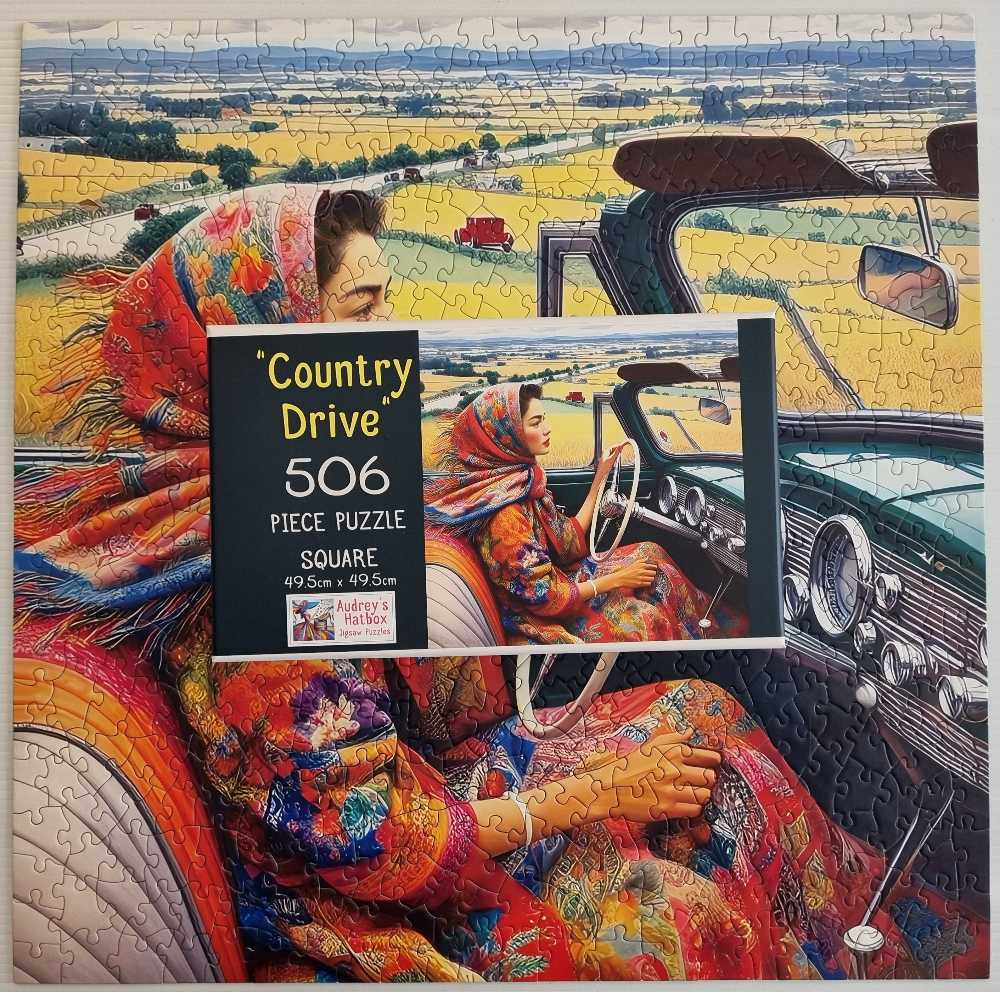 Country Drive - Audrey’s Hatbox Jigsaw Puzzles puzzle collectible - Main Image 3