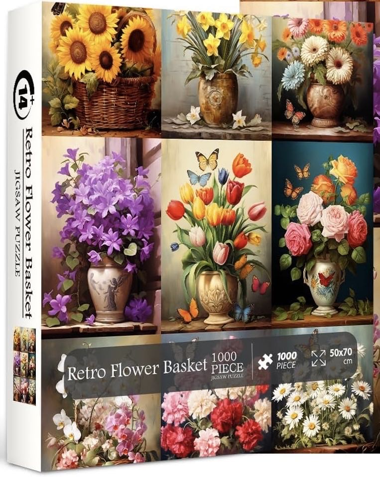Retro Flower Basket (NIB) - No Brand China puzzle collectible - Main Image 2