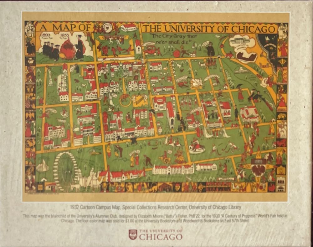 The University Of Chicago 1932 Cartoon Campus Map  - Puzzles Plus, Inc puzzle collectible - Main Image 2
