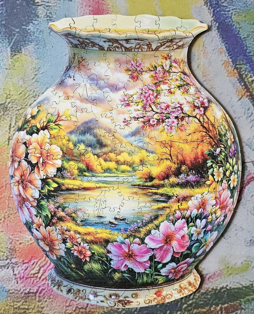 Wooden Mountain Flower Vase - Wooden Puzzle puzzle collectible - Main Image 2