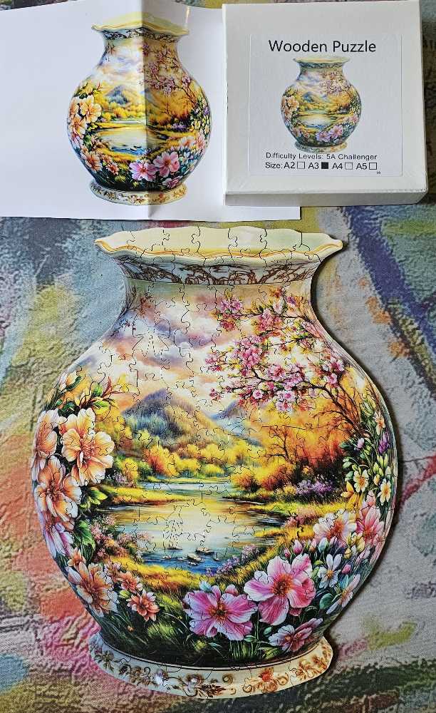 Wooden Mountain Flower Vase - Wooden Puzzle puzzle collectible - Main Image 3