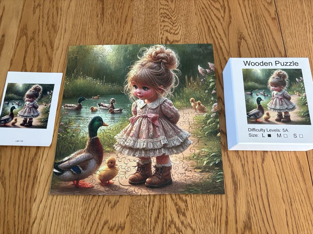 Wooden Young Girl And Duck - Wooden Puzzle puzzle collectible - Main Image 2