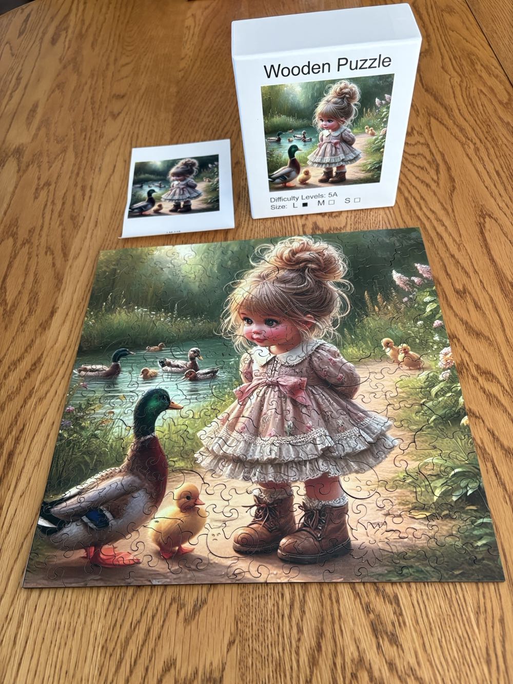 Wooden Young Girl And Duck - Wooden Puzzle puzzle collectible - Main Image 4