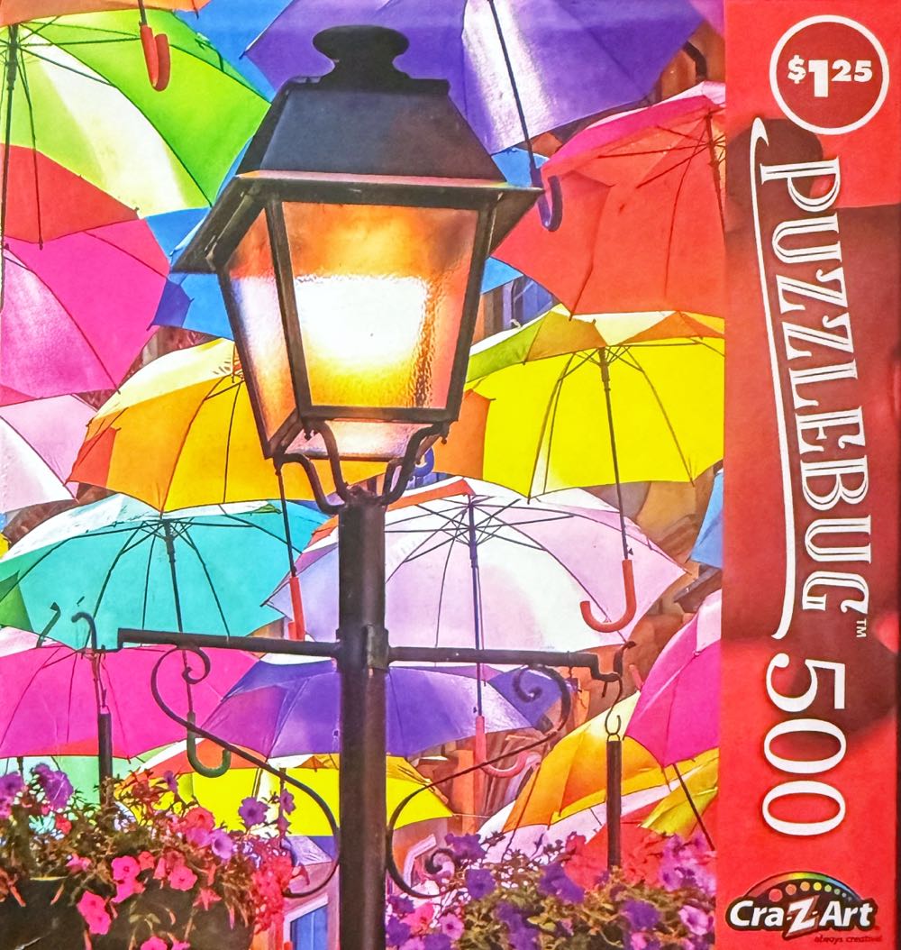 Lamp Lit Street with Umbrellas - Puzzlebug puzzle collectible [Barcode 4895145425209] - Main Image 2