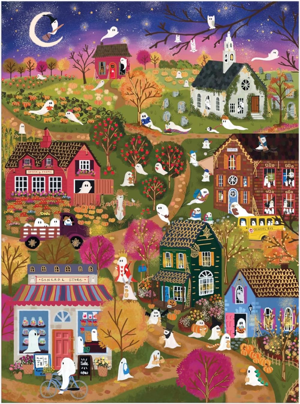 Spooky Village - L👀k For - Galison puzzle collectible [Barcode 9780735386075] - Main Image 2