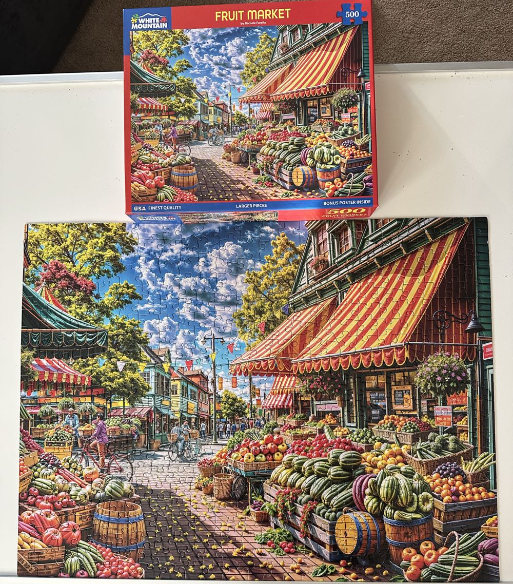 Fruit Market - White Mountain puzzle collectible [Barcode 724819269303] - Main Image 2