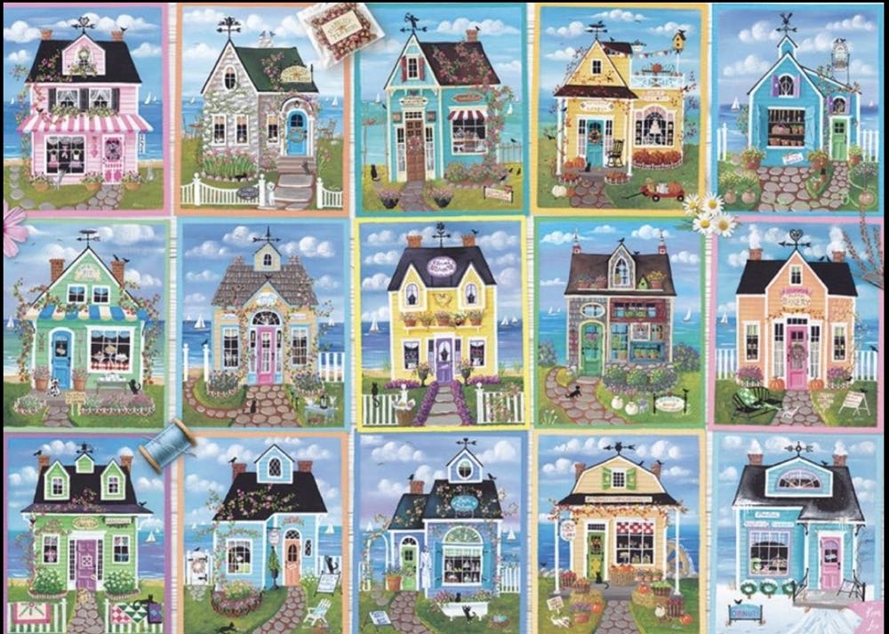 Seaside Shops - Cobble Hill puzzle collectible [Barcode 625012403092] - Main Image 2