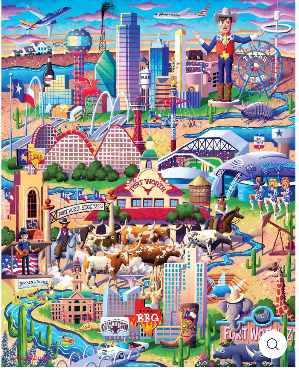 Dallas Fort Worth - Boardwalk Puzzle Company puzzle collectible - Main Image 2