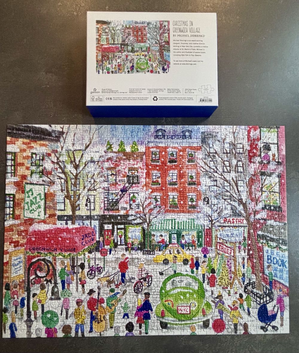 Christmas In Greenwich Village - Y Galison puzzle collectible [Barcode 9780735386099] - Main Image 2