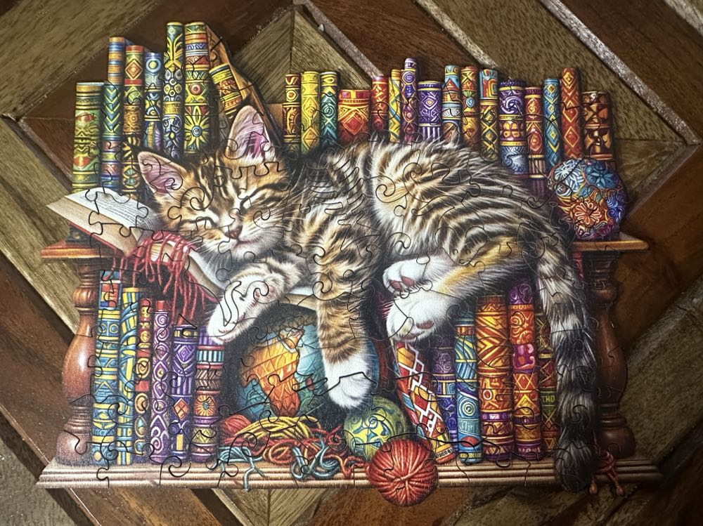 Cat On Bookshelf . - JIGFOXY puzzle collectible - Main Image 2
