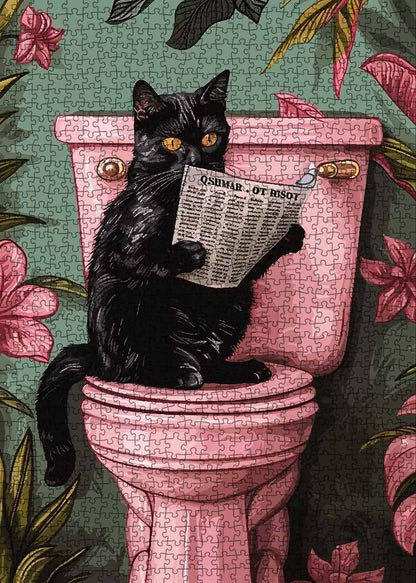 Black Cat On Pink Toilet (Agnes €8,09) - Tucocoo puzzle collectible - Main Image 3