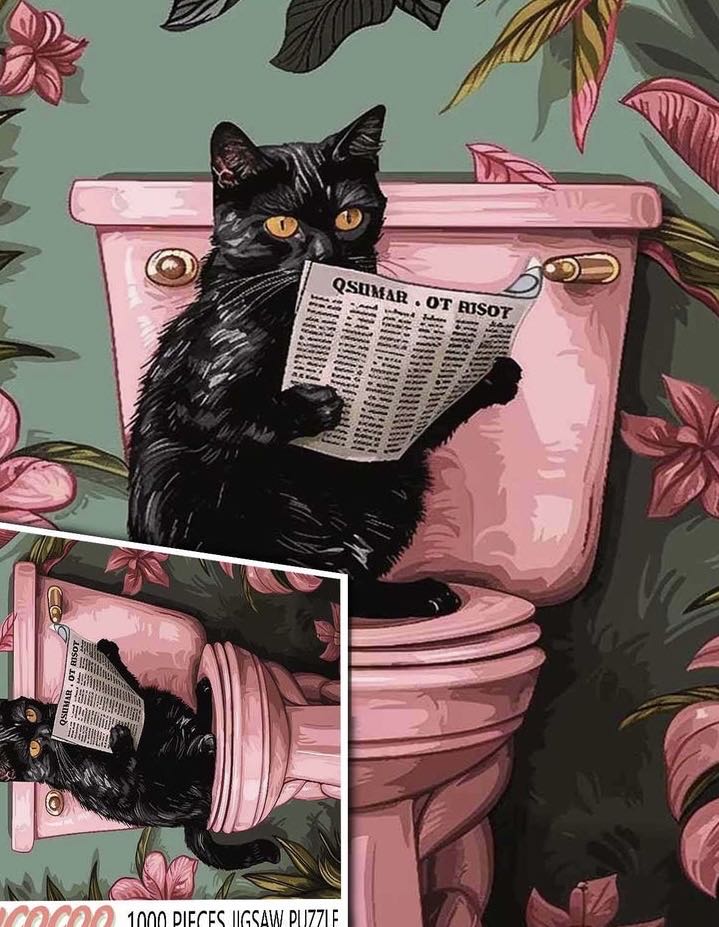 Black Cat On Pink Toilet (Agnes €8,09) - Tucocoo puzzle collectible - Main Image 4