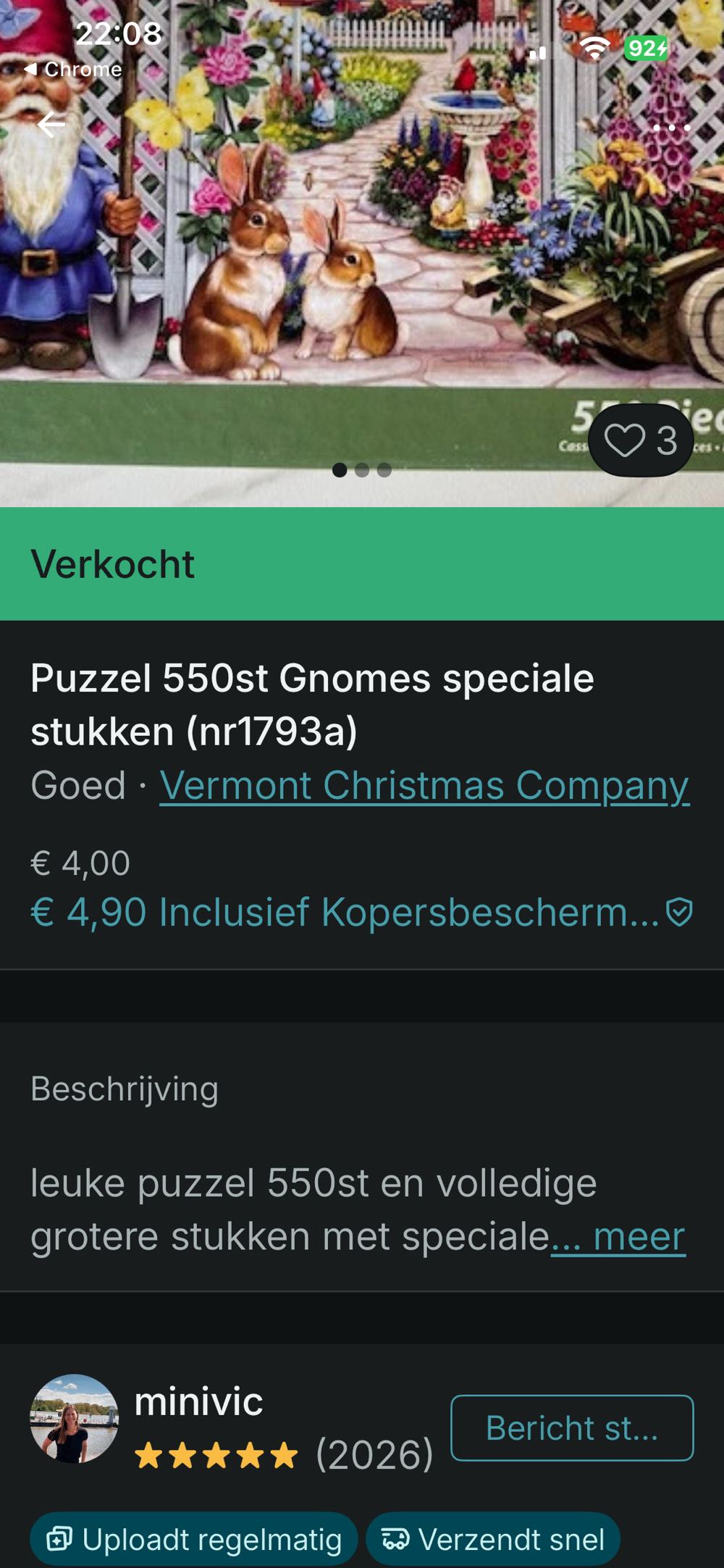 Springing Up Gnomes (📫Ada Hooge Kroeze €5,00) - Vermont Christmas Company puzzle collectible [Barcode 819273023094] - Main Image 4