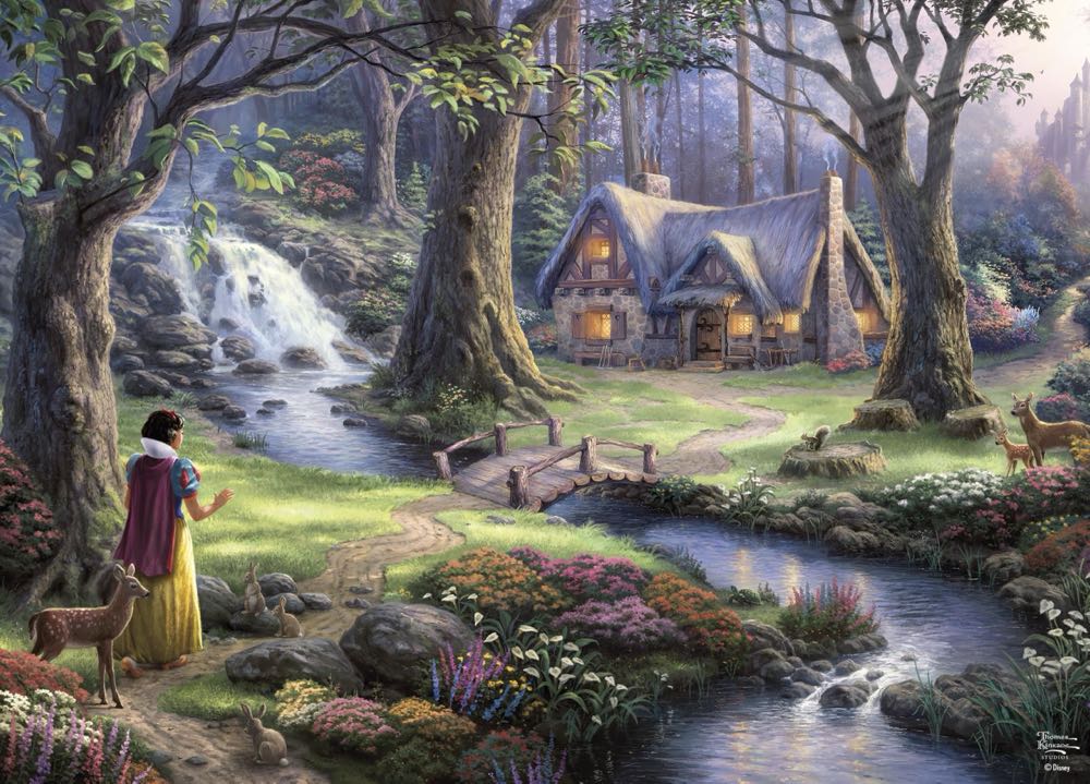 Thomas Kinkade: Snow White Discovers The Cottage - Ceaco puzzle collectible [Barcode 021081311557] - Main Image 2